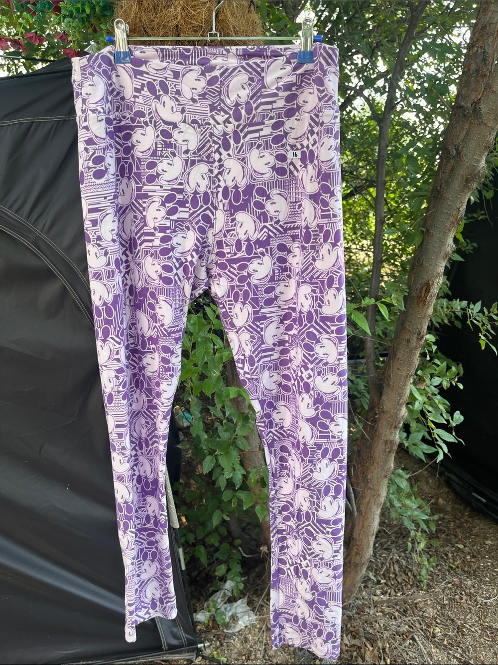 LuLaRoe Purple Mickey Mouse Print Leggings